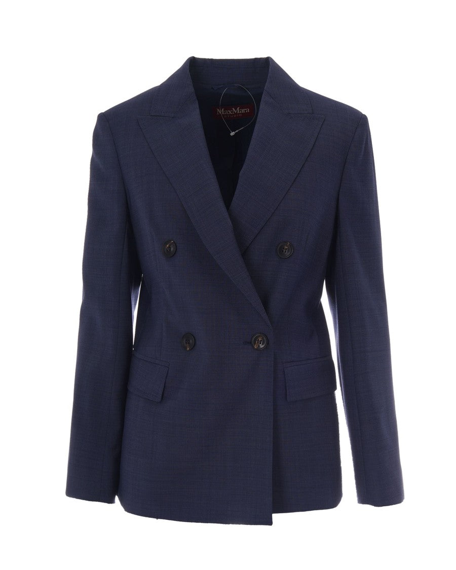 Max Mara Double-Breasted Tailored Blazer With Notched Lapels