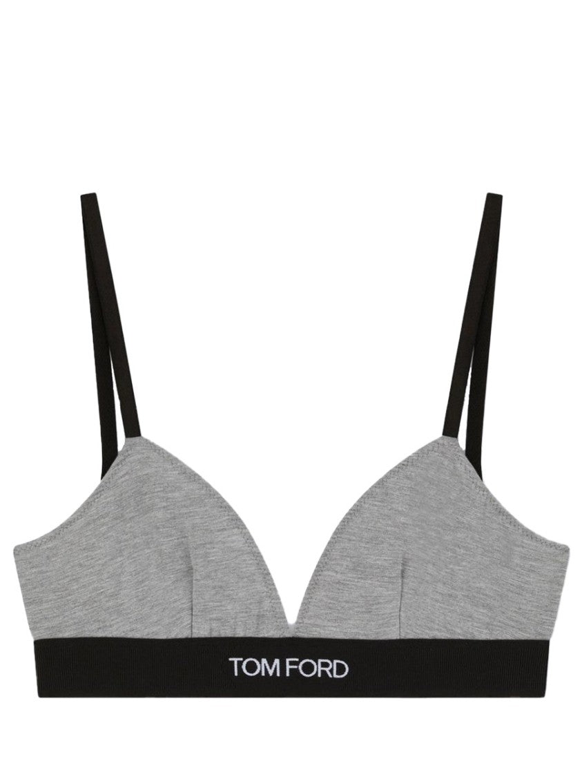 Tom Ford Grey Modal Logo Underband Bra