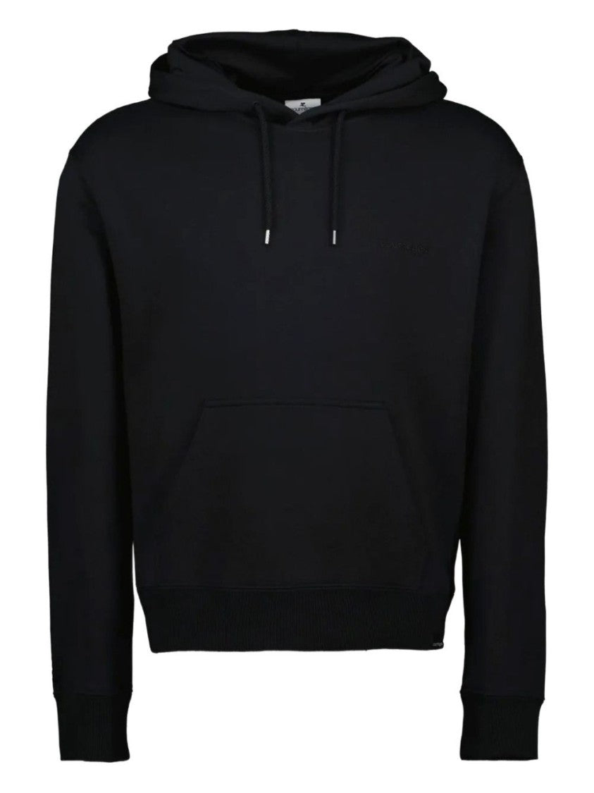 Courrèges Cropped Hoodie Sweater With Drawstring Hood