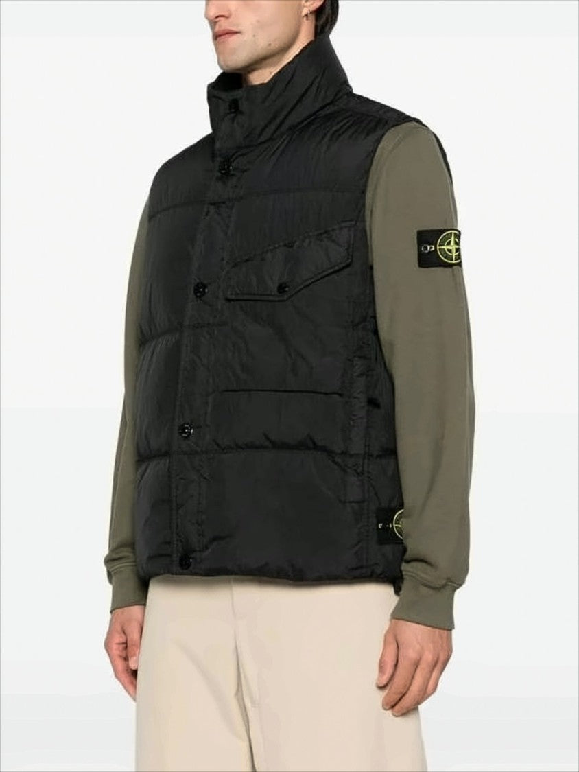 Stone Island Quilted High-Collar Vest With Adjustable Fit By Stone Island