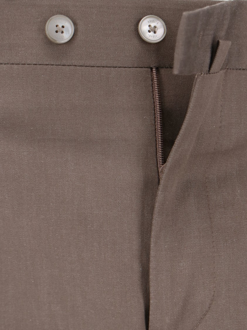 Briglia Straight Leg Chinos In Brown Cotton