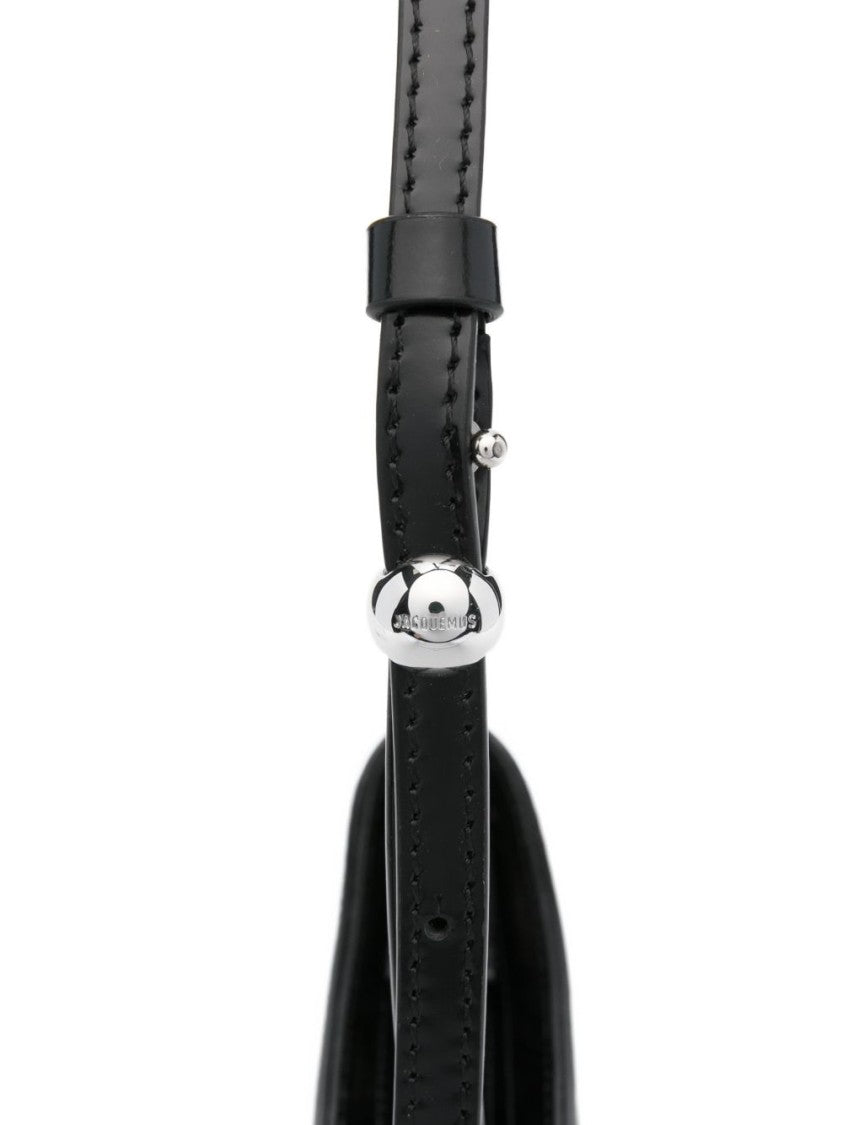 Jacquemus Black Curved Calf Leather Adjustable Bag