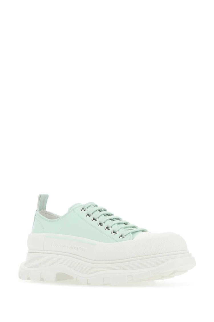 Alexander Mcqueen Sea Green Leather Tread Slick Sneakers
