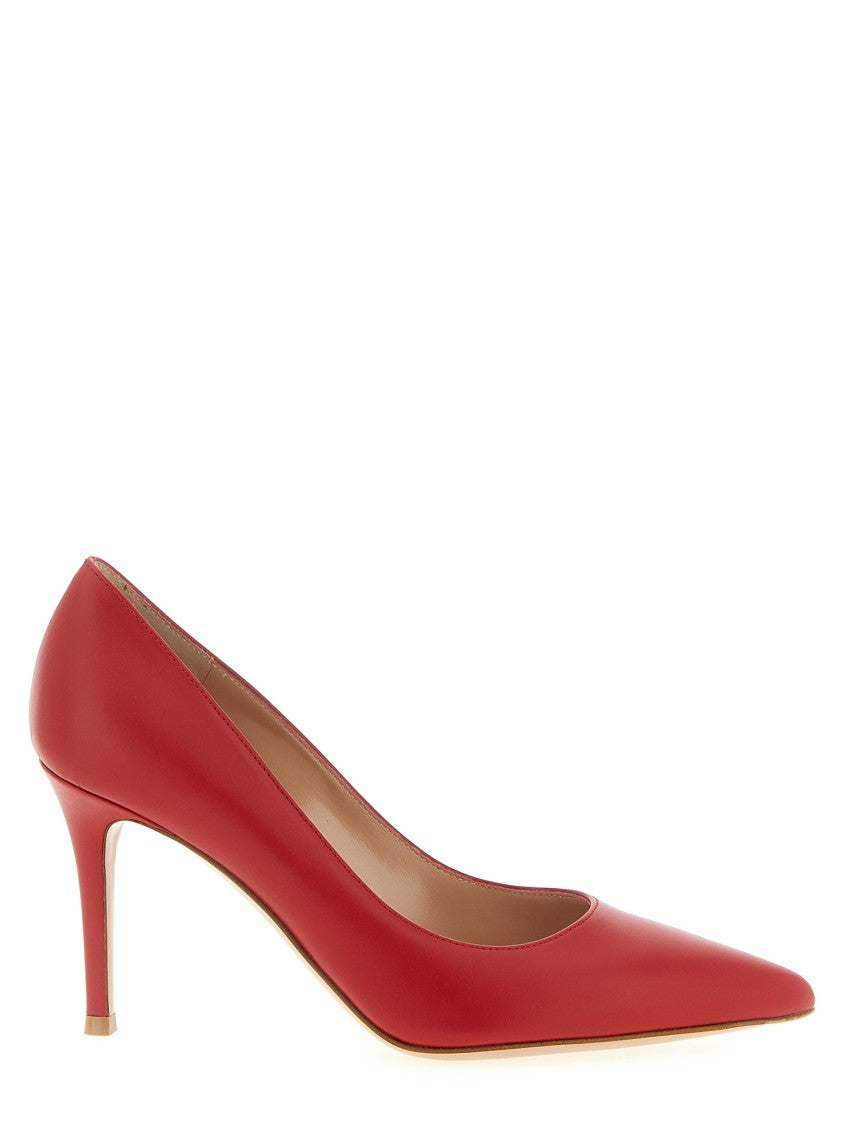 Gianvito Rossi Pointed Toe Leather Pumps With Stiletto Heel