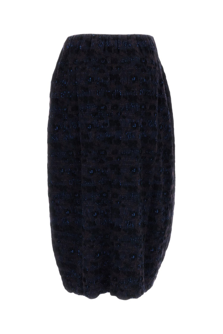 Boboutic Multicolor Jacquard Knit Midi Skirt With Elasticated Waist