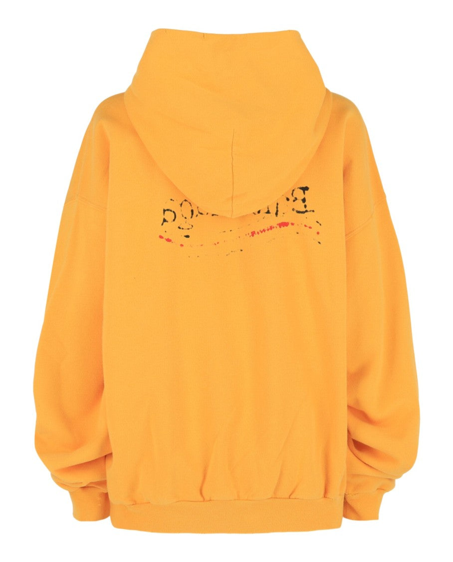 Balenciaga Hand-Drawn Balenciaga Campaign Hoodie With Distressed Accents