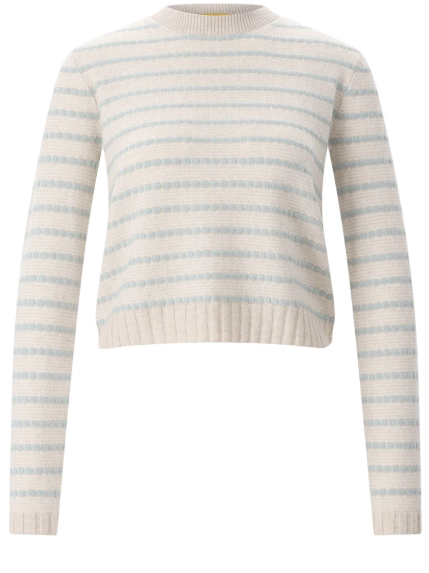 Guest In Residence All-Over Striped Cashmere Sweater With Ribbed Cuffs