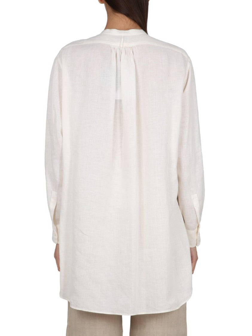 Aspesi White Linen Tunic Shirt
