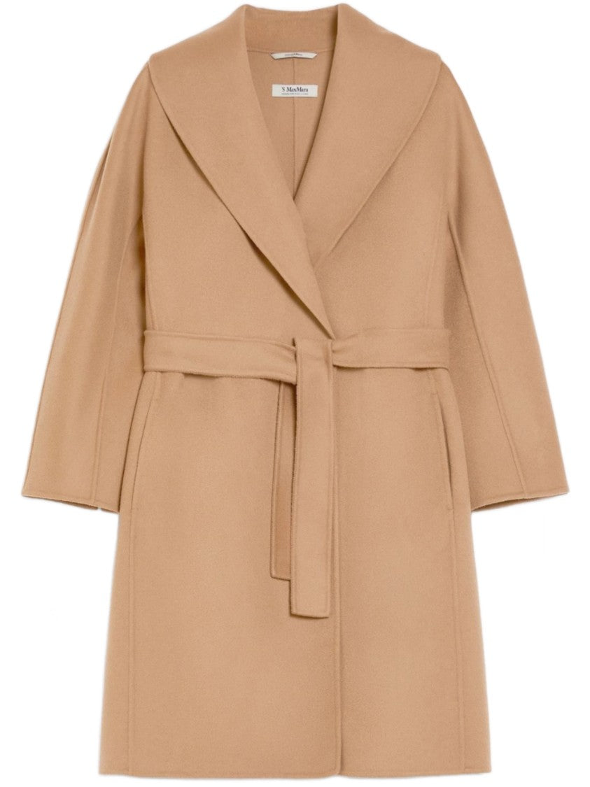 Max Mara Brown Messi Belted Shawl Collar Coat