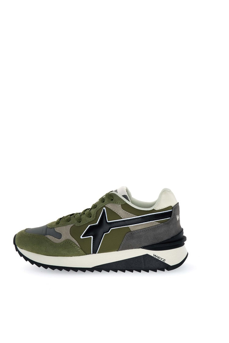 W6yz Layered Green Sneakers Rubber Sole