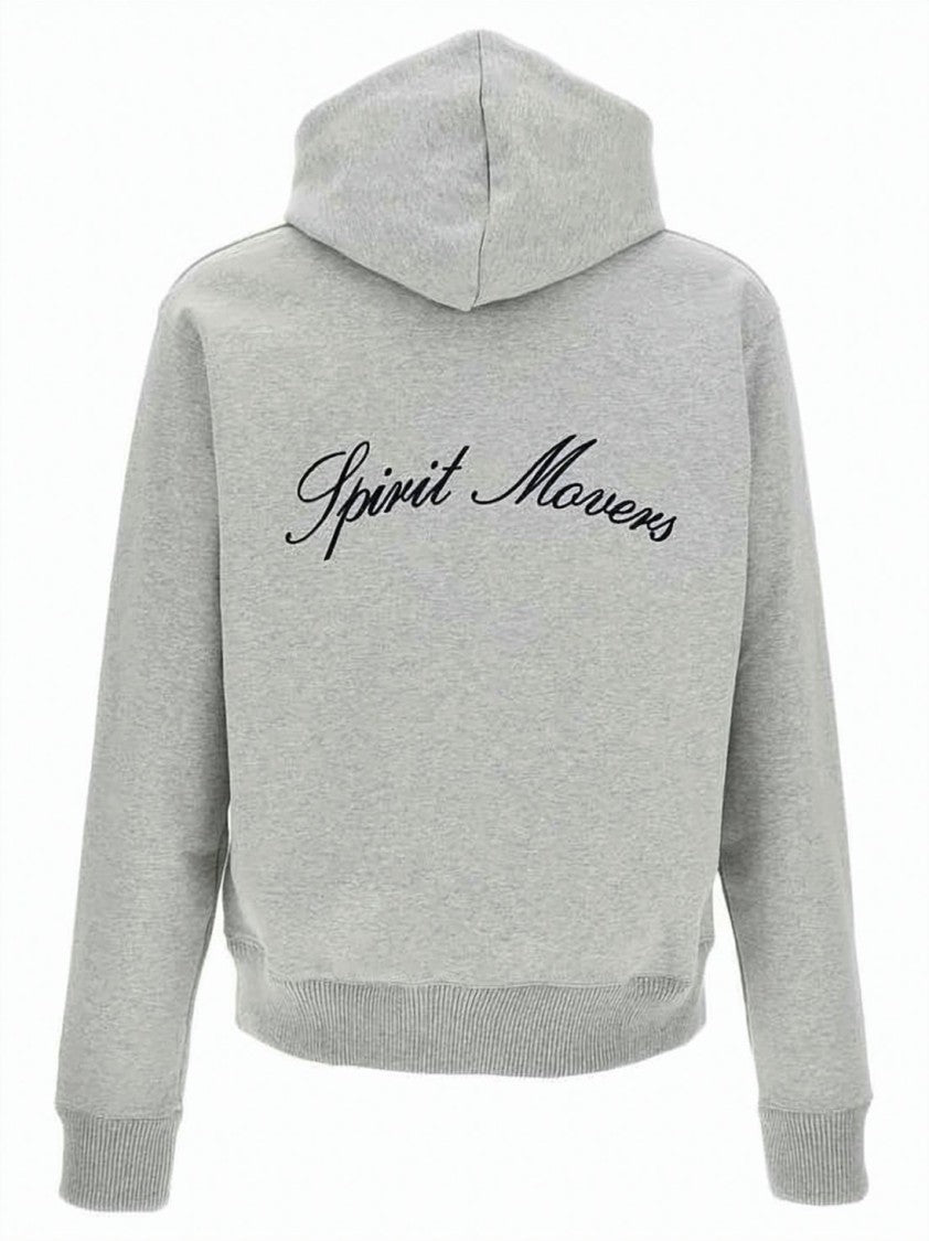 Wales Bonner Cropped Hoodie With Contrasting Drawstring And Bold Lettering