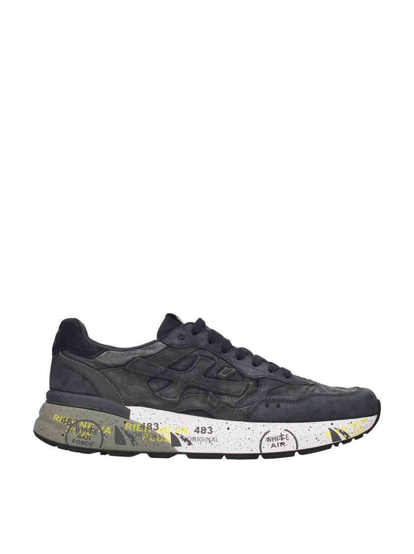 Premiata Textured Low-Top Artistic Sole Sneakers