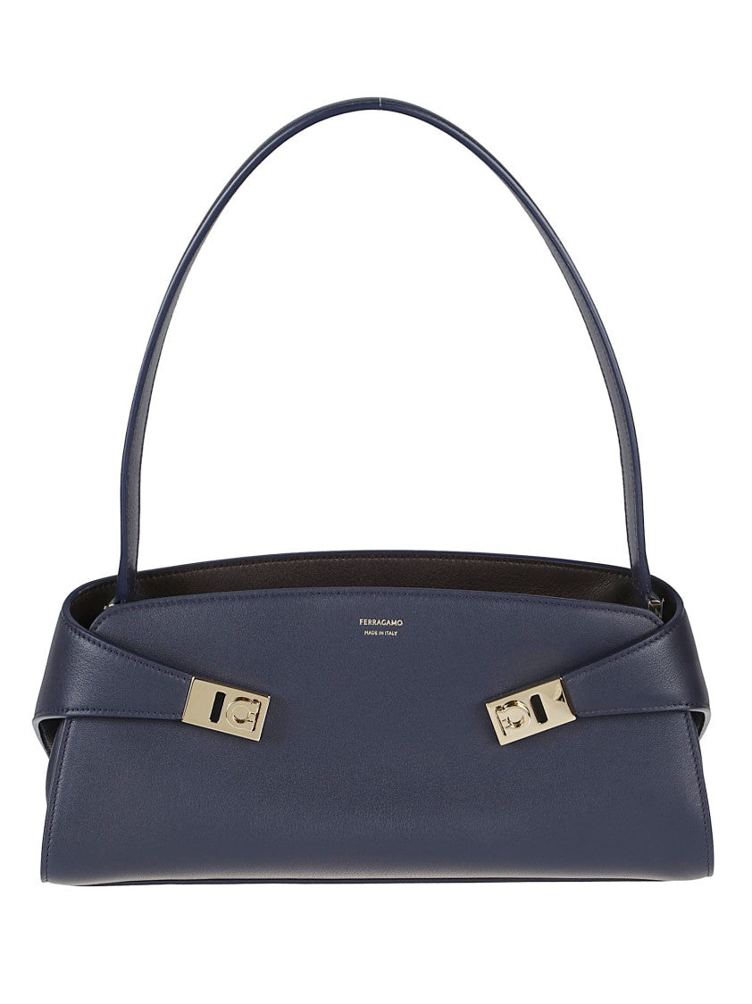 Ferragamo Structured Handbag With Gold-Tone Accents