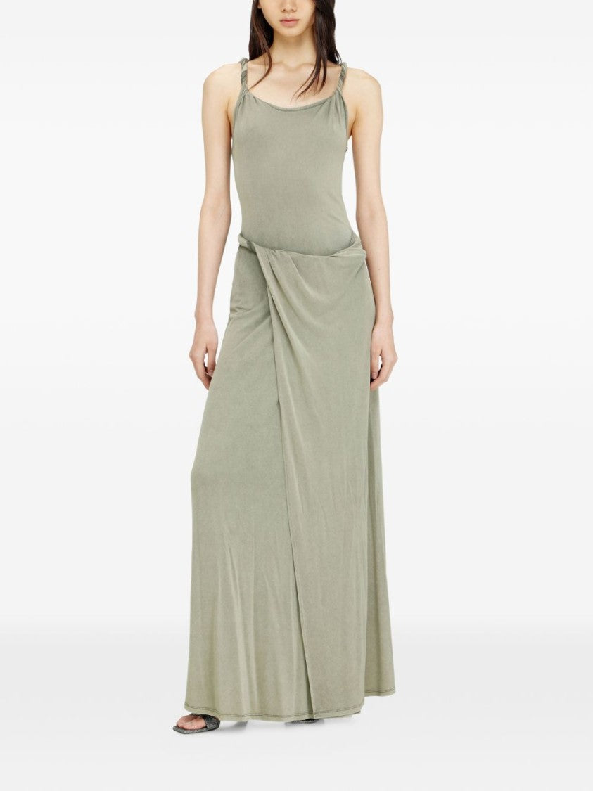 Diesel Green Knot Detail Sleeveless Round Dress
