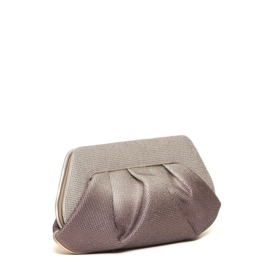 Themoirè Silver Rose Vegan Leather Clutch