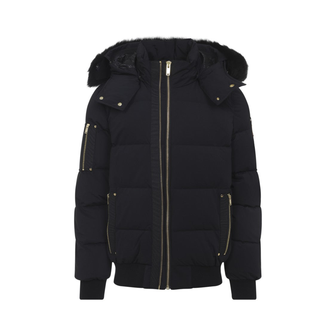 Moose Knuckles Padded Bomber Jacket With Detachable Hood