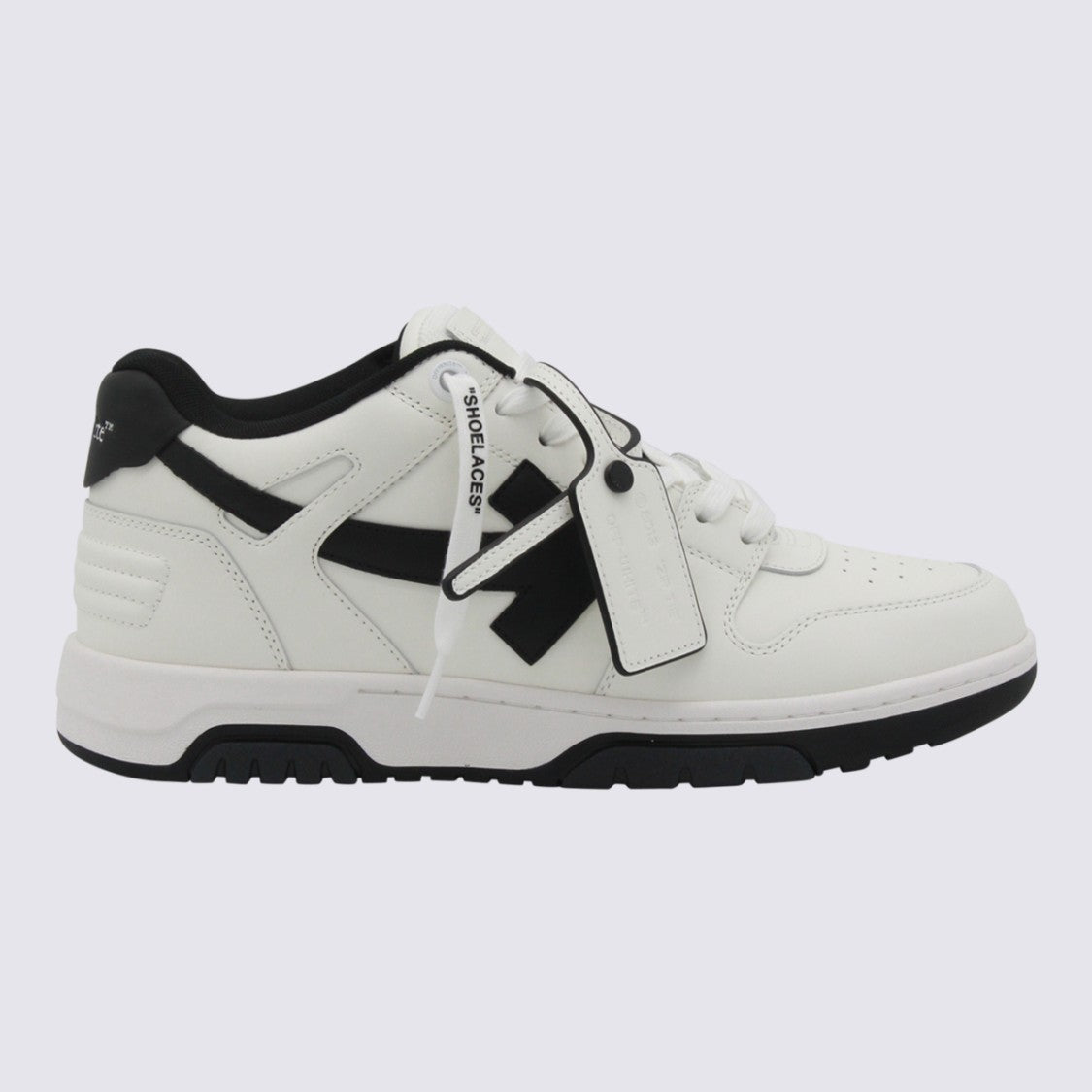 Off-White White Round Toe Leather Sneakers
