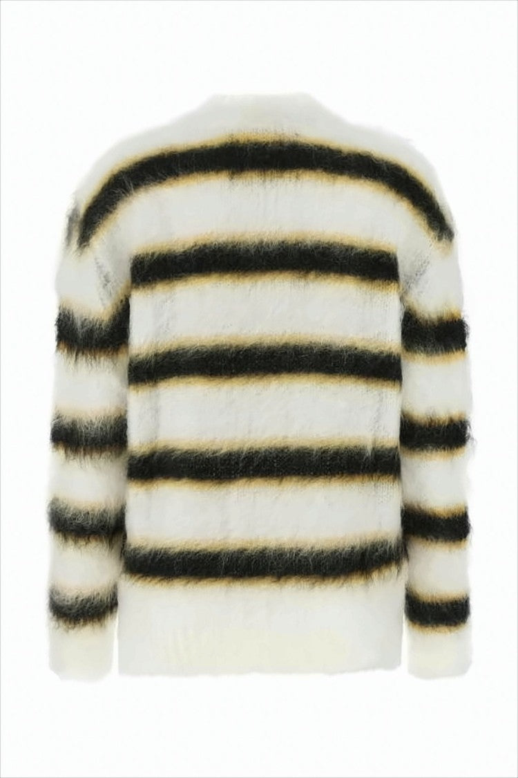 Marni Fuzzy Striped Sweater In Soft Knit