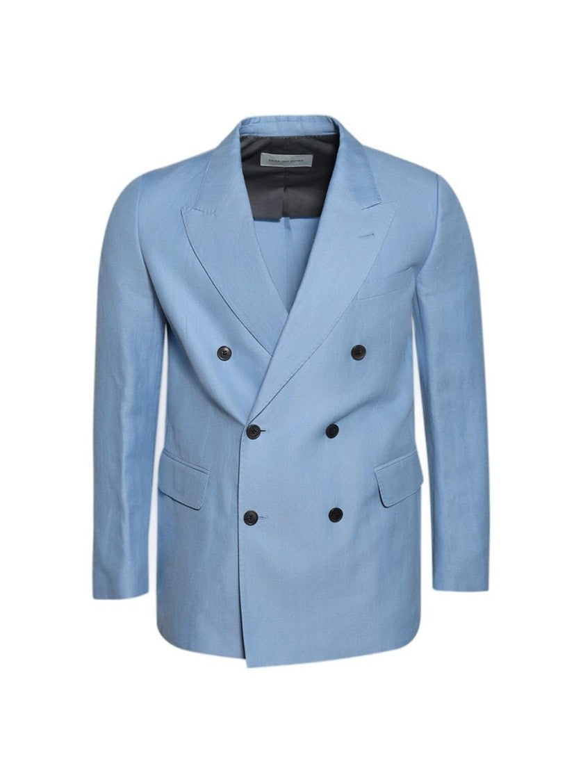 Dries Van Noten Double Breasted Blazer - Light Blue