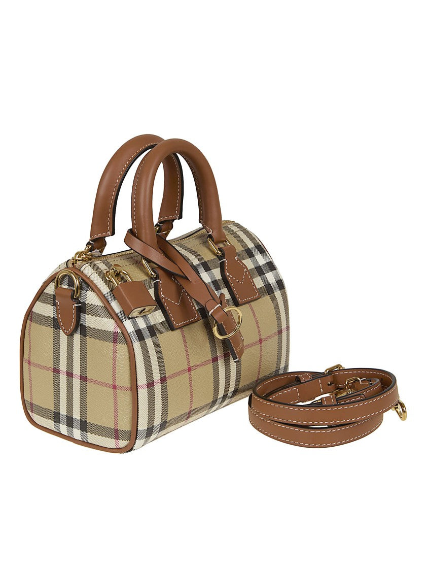 Burberry Checkered Structured Handbag