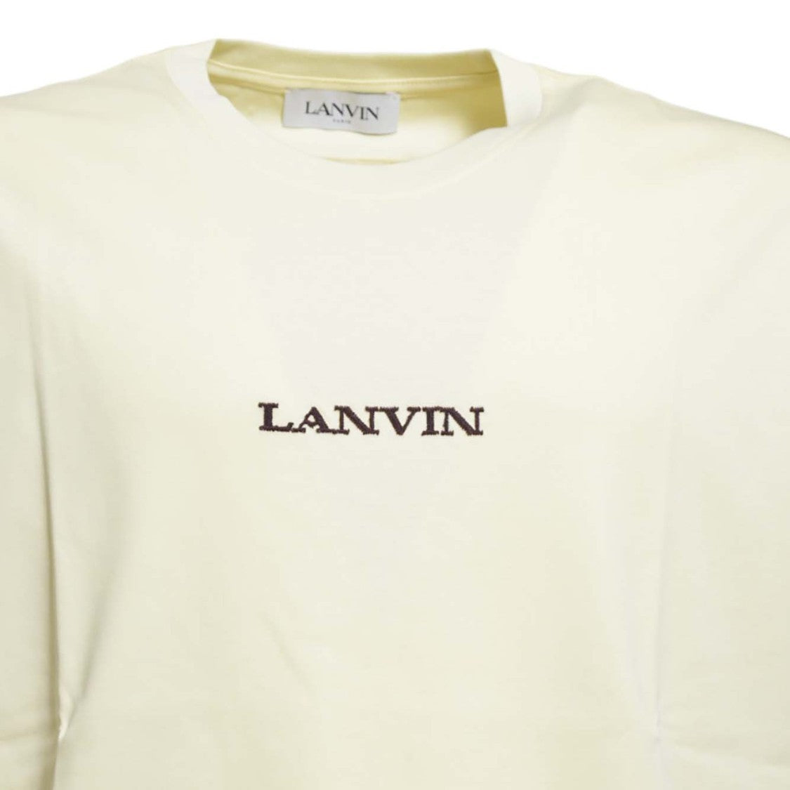 Lanvin Brodé T-Shirt In Canary Yellow Cotton With Embroidery