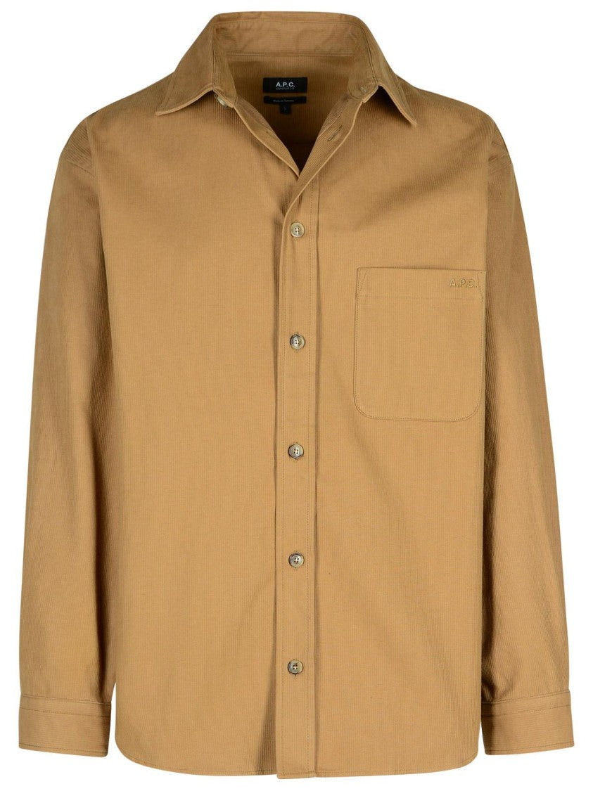A.P.C. Emilien' Beige Cotton Shirt