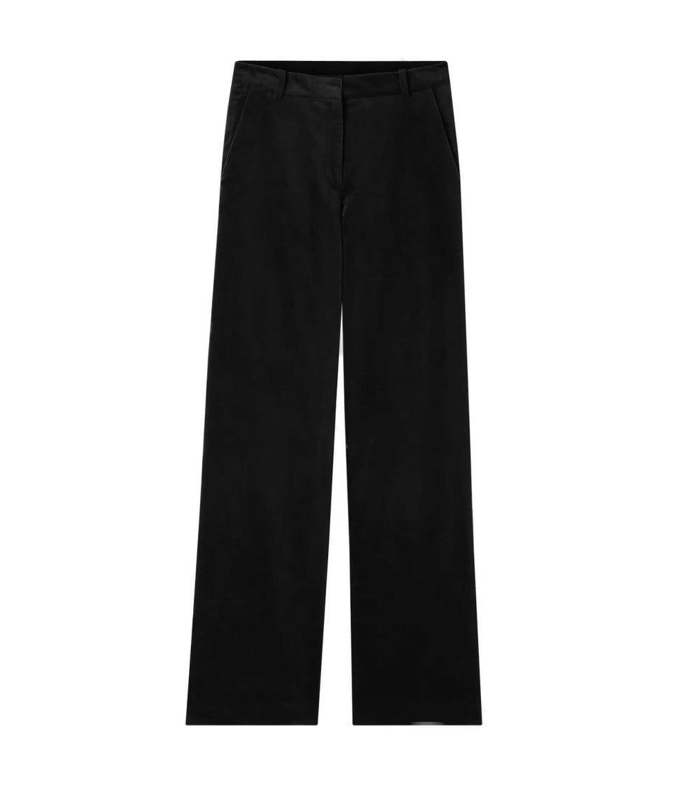 A.P.C. High-Rise Black Velvet Trousers