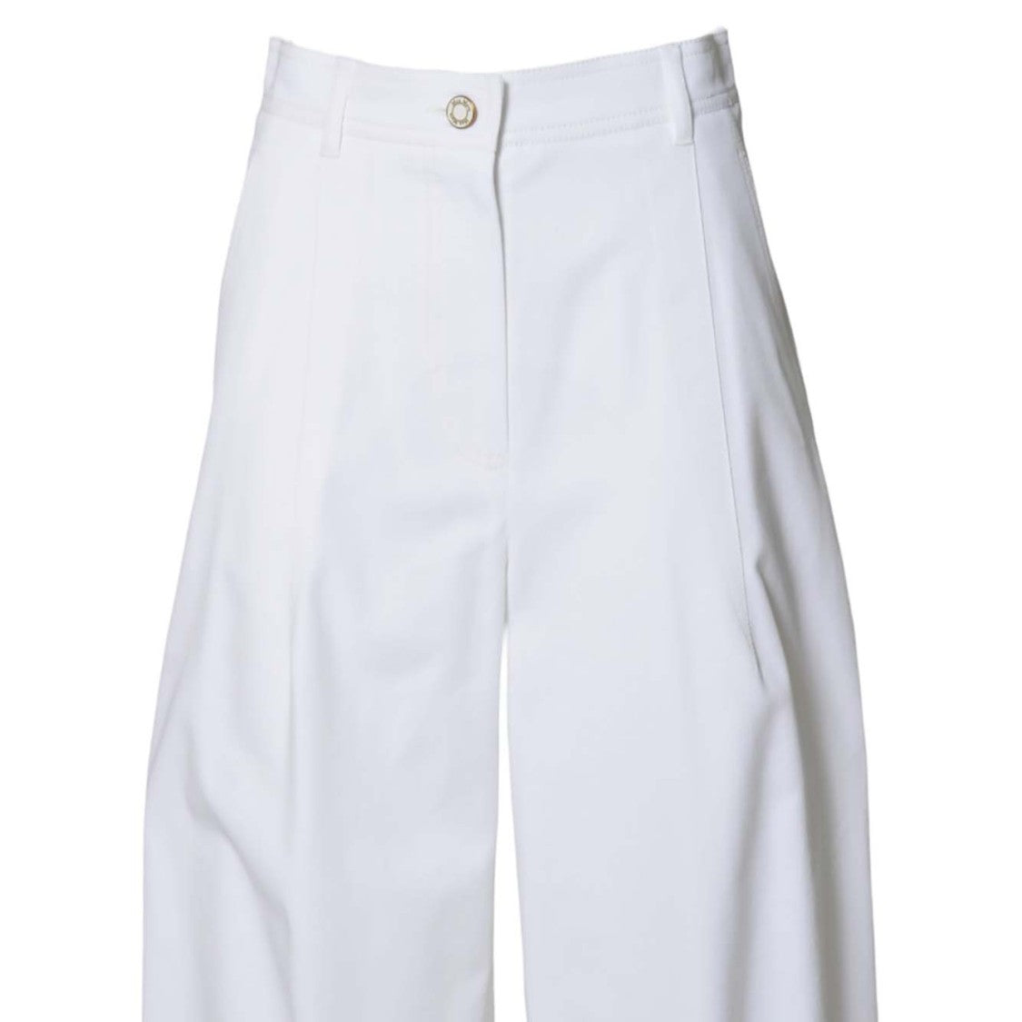 Max Mara Mina Baggy Trousers In White Twill