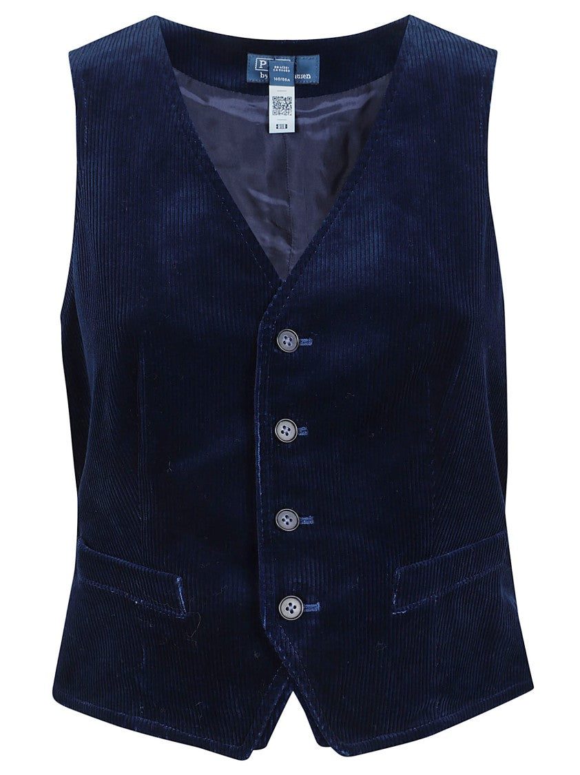 Polo Ralph Lauren Textured Cotton Gilet With V-Neckline