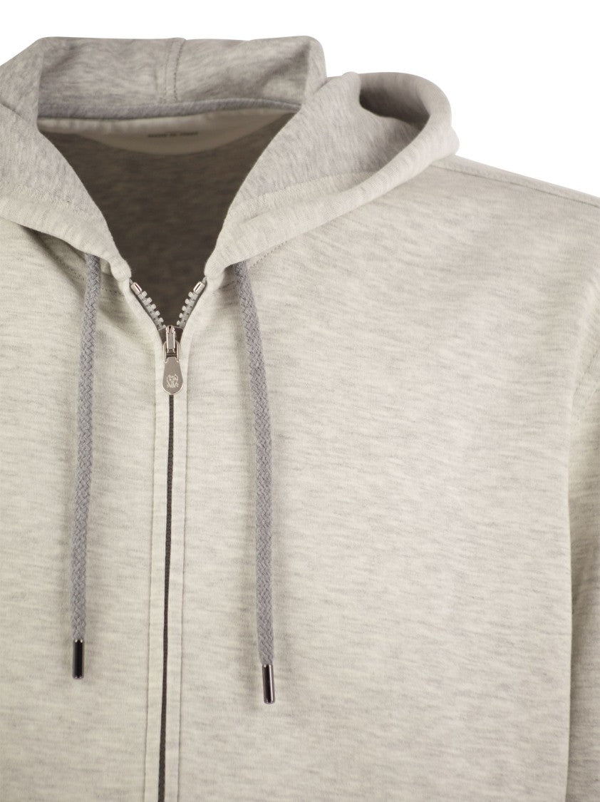Brunello Cucinelli Cotton, Cashmere And Silk Fleece Zipped Topwear