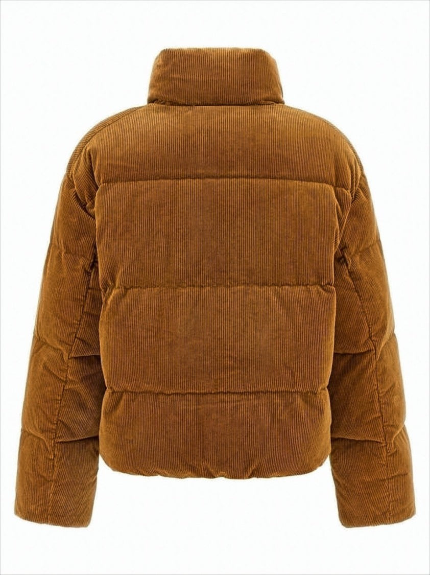 Polo Ralph Lauren Cropped Corduroy Puffer Jacket With High Collar