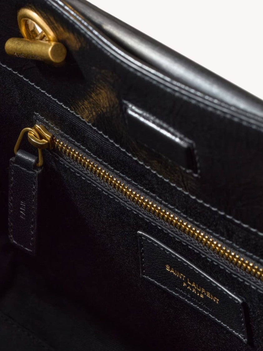 Saint Laurent Niki S Chevron Quilted Metallic-Logo Handbag
