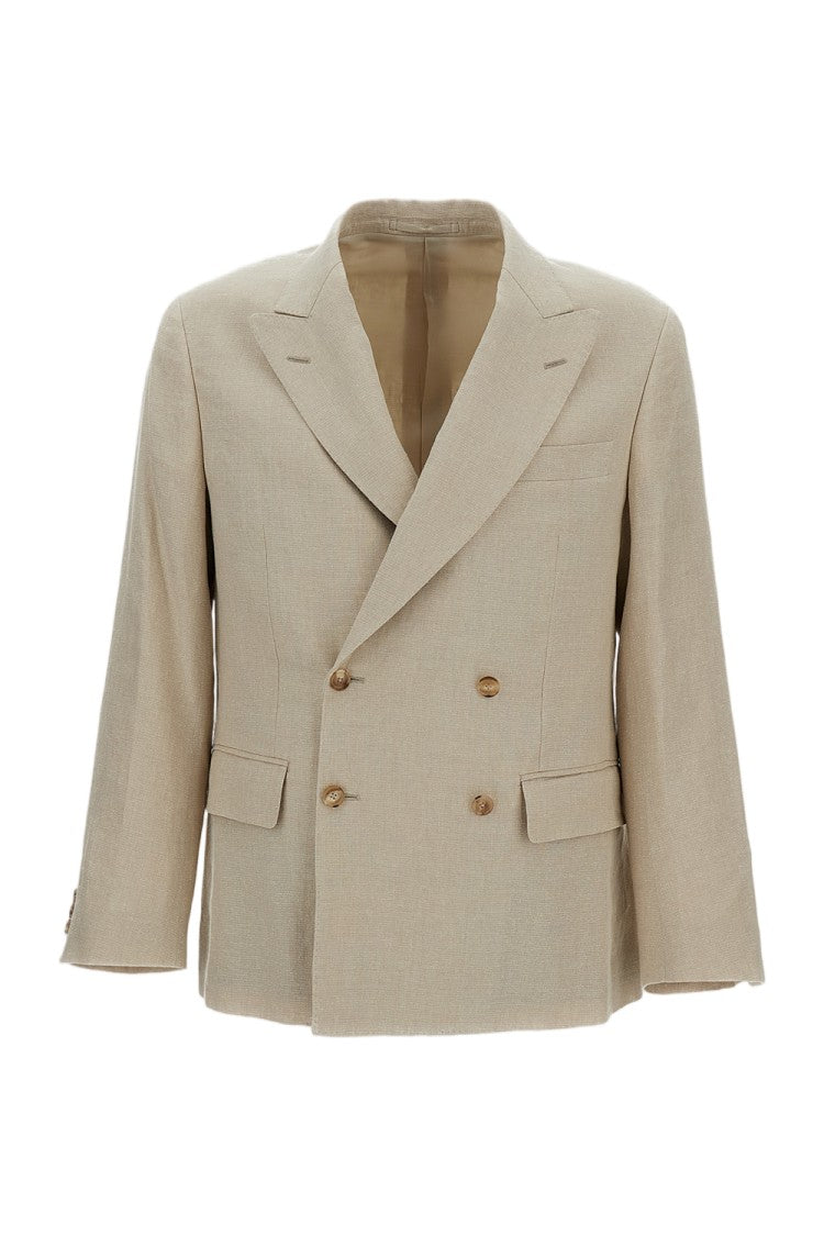 Kaptain Sunshine Double-Breasted Linen And Silk-Blend Jacket