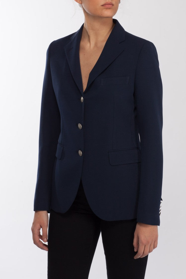 Tagliatore Single Breasted Blazer In Blue Viscose