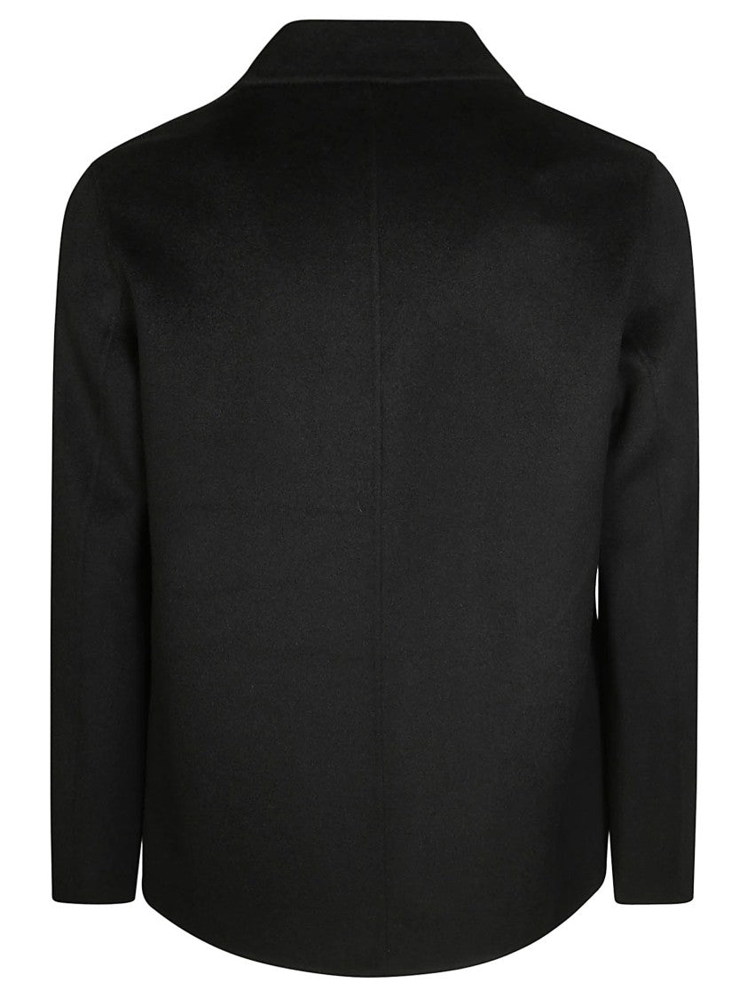 Amaranto Classic Black Jacket With Notched Collar