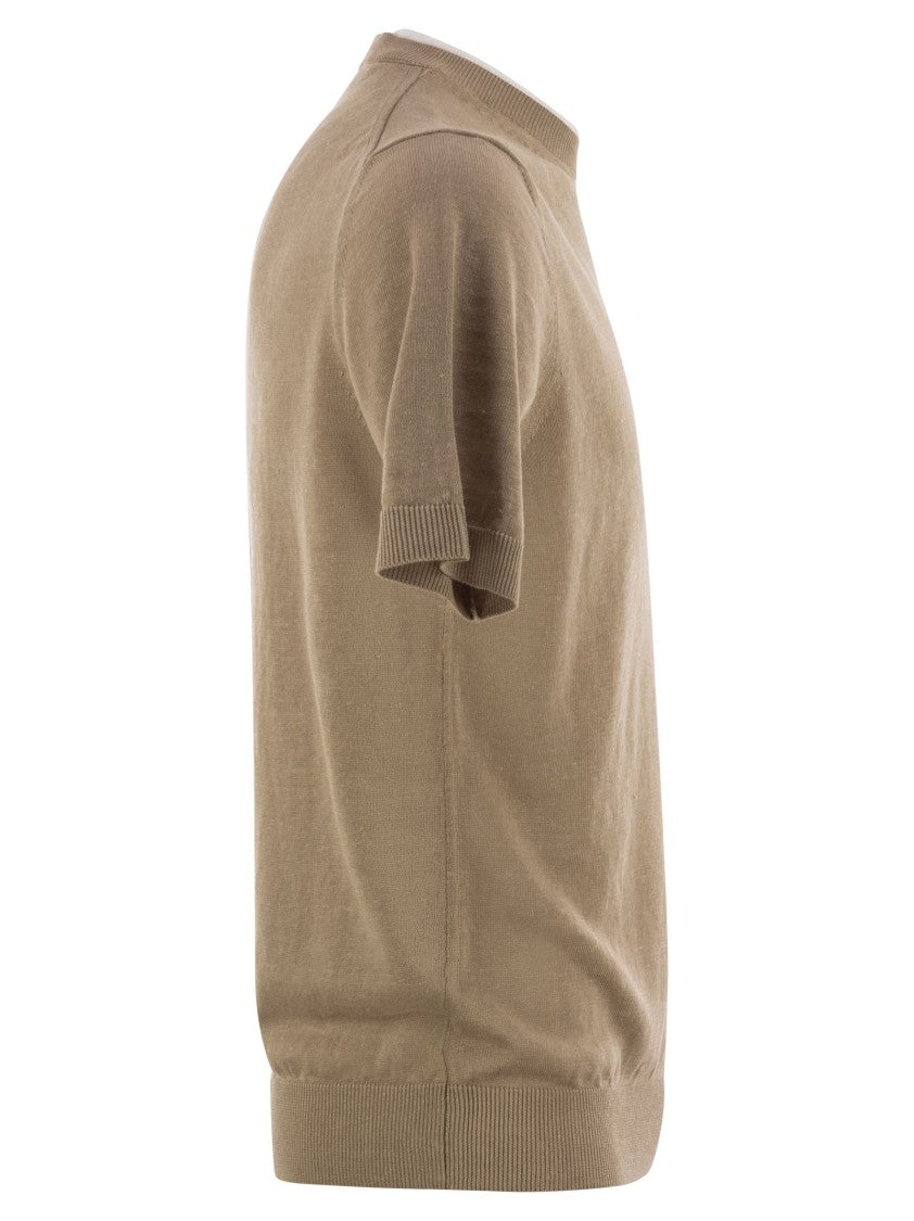 Peserico T-Shirt In Linen And Cotton Yarn