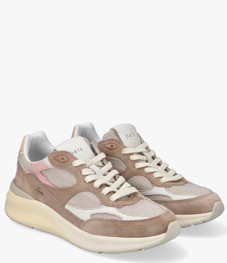 D.A.T.E Beige Fuga 20 Suede Insert Sneakers