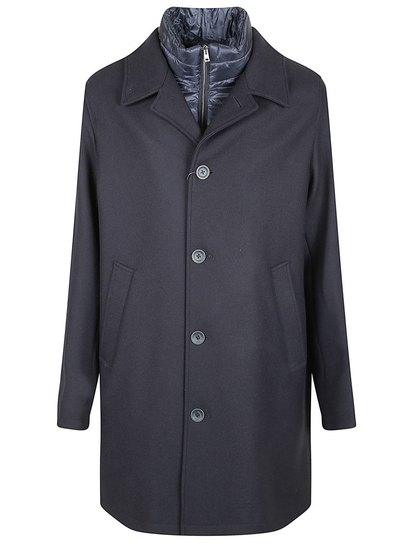 Herno Padded Carcoat In Recycled Wool Blend Melton
