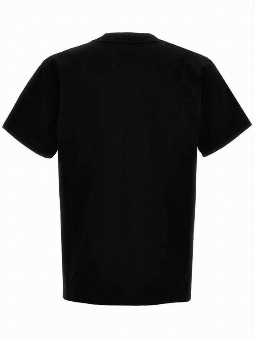Sacai Boxy-Cut Black Cotton T-Shirt With Logo Patch