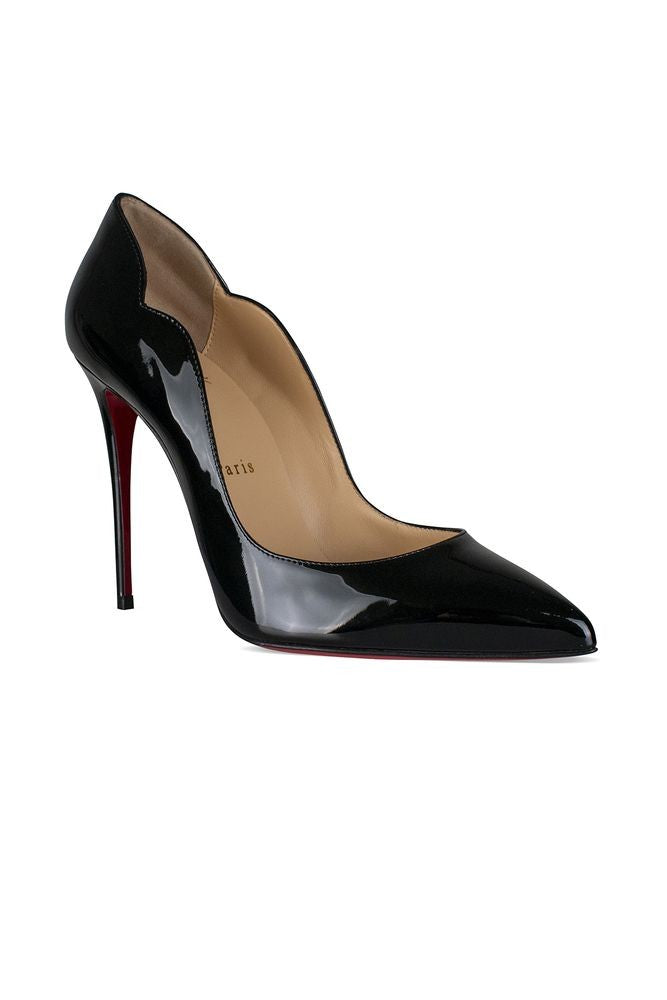Christian Louboutin Black Patent Leather Hot Chick Pumps