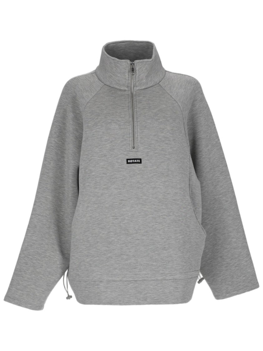 Rotate Grey Half-Zip Adjustable Hem Scuba Jacket