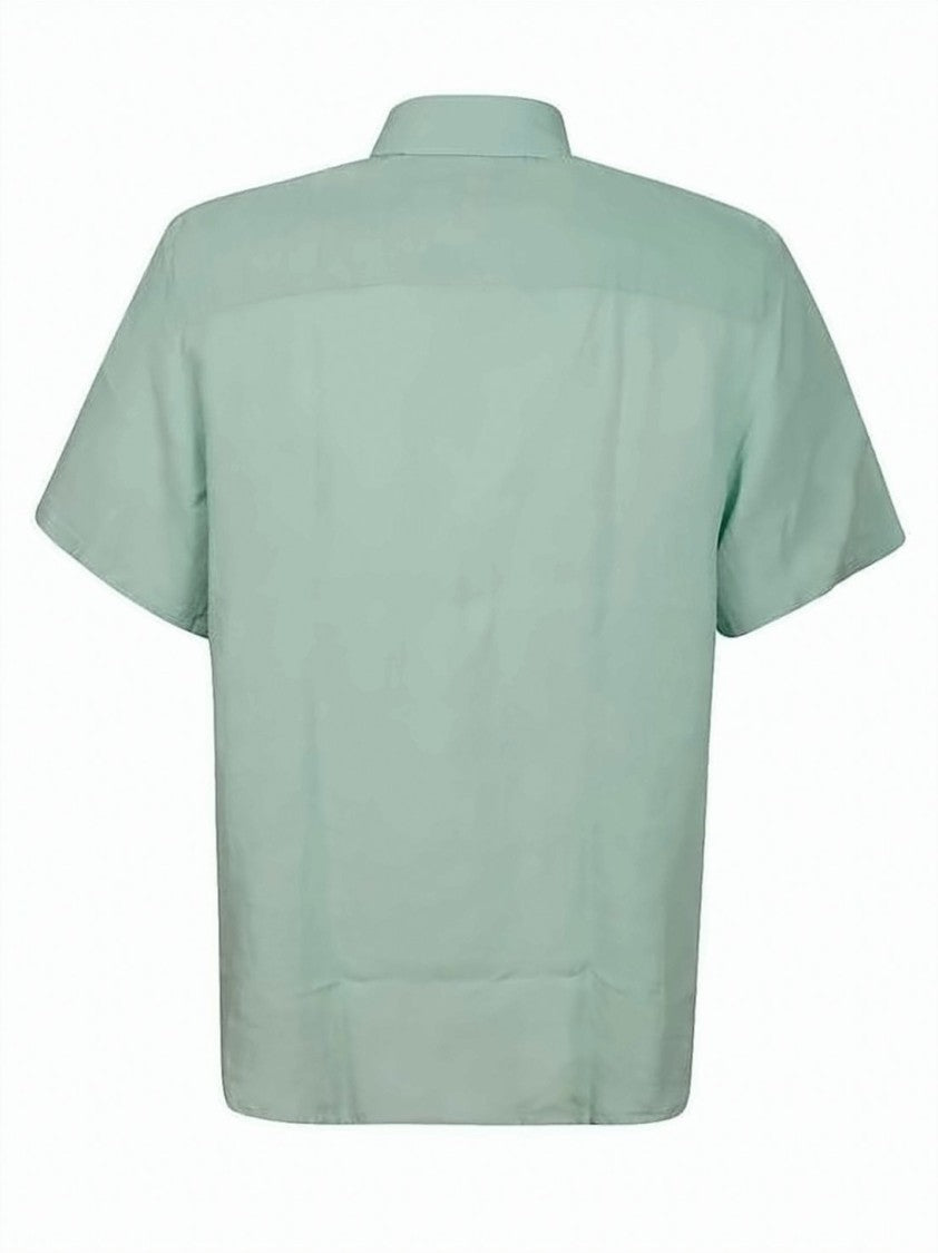 A.P.C. Short-Sleeved Linen Shirt With Classic Collar And Relaxed Fit