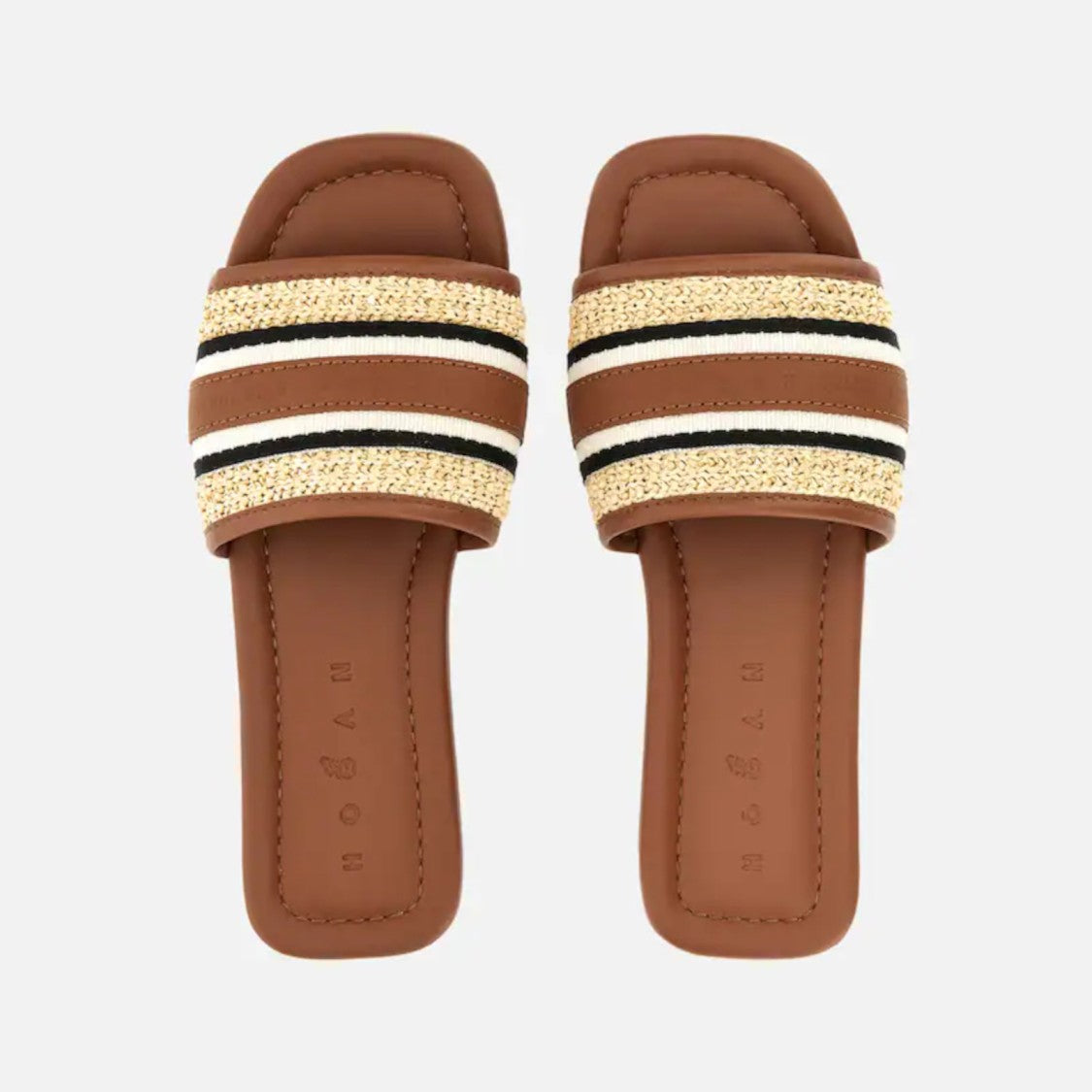 Hogan Woven Flat Slide Sandals