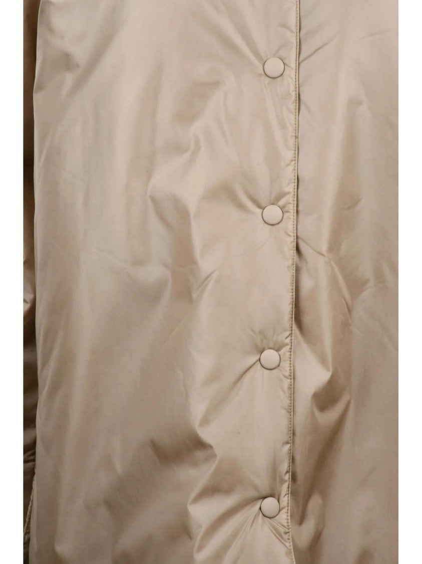 Aspesi Beige Padded Snap Button Polyamide Shirt