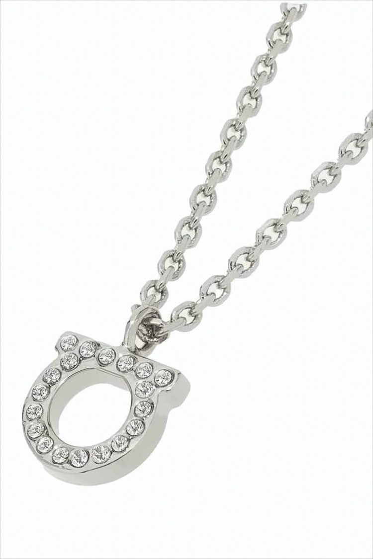 Salvatore Ferragamo Delicate Silver Necklace With Rounded Pendant