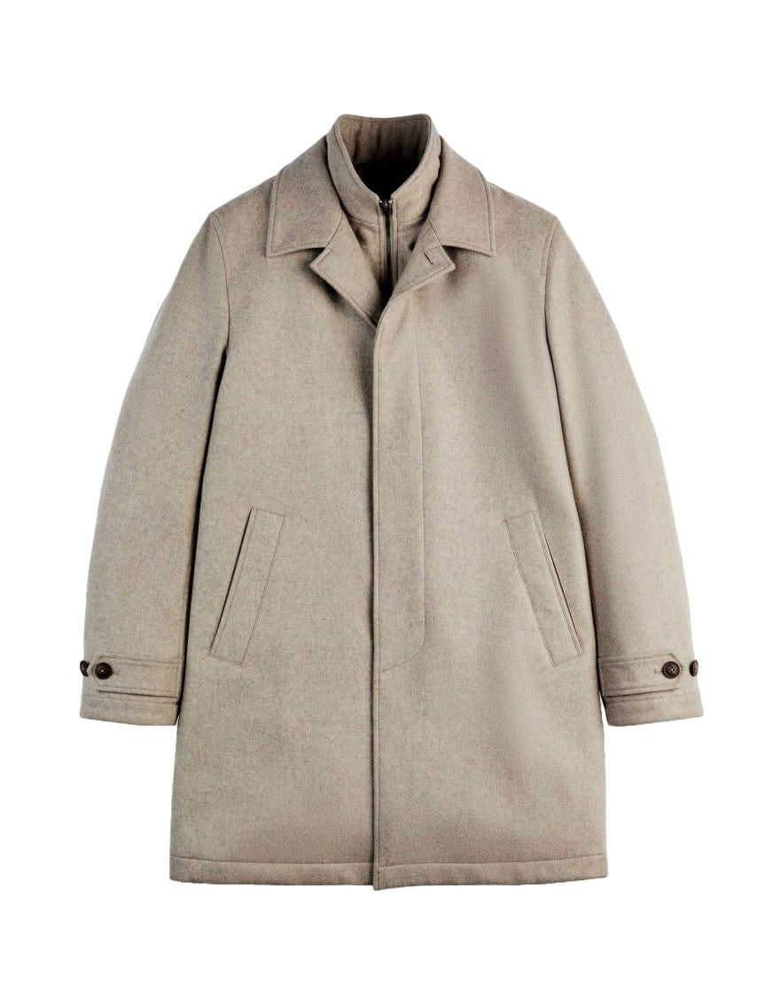 Fay Double-Breasted Virgin Wool Coat With Tailored Silhouette