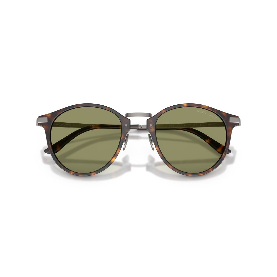 Giorgio Armani Round Tortoiseshell Acetate Sunglasses With Green-Tinted Lenses