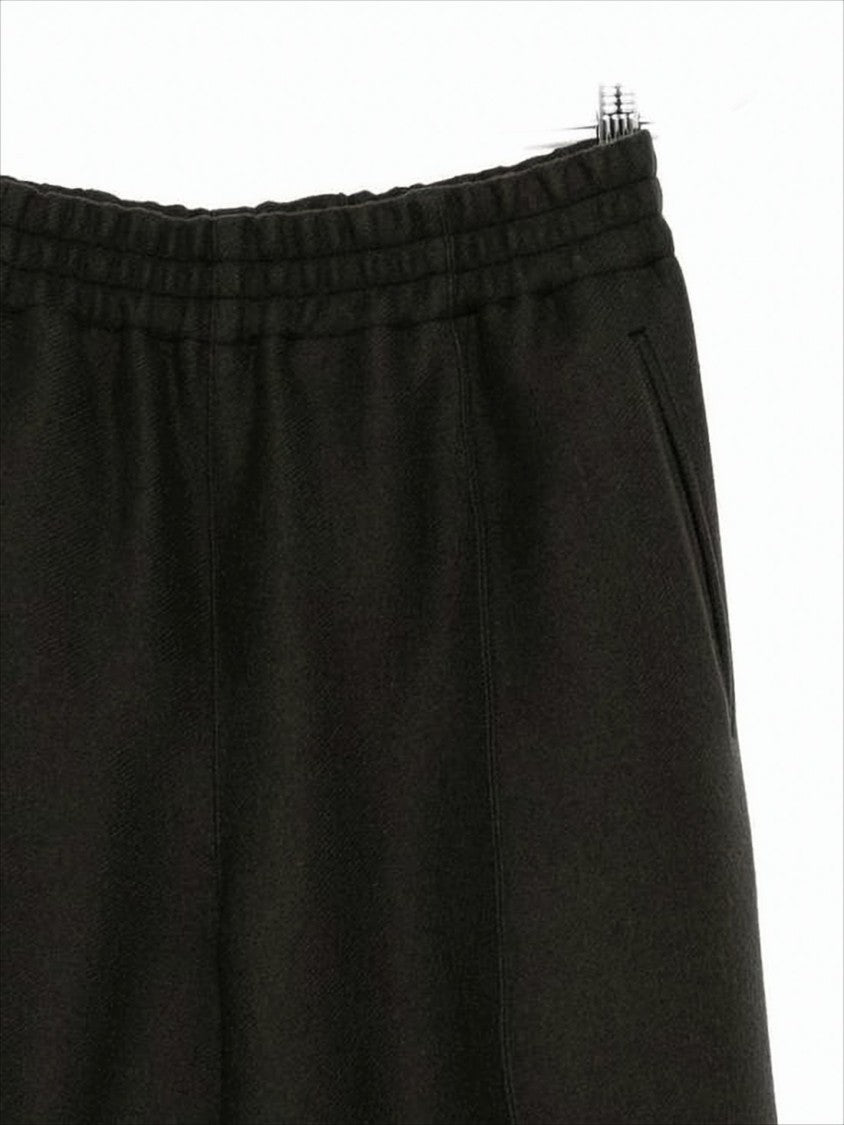 Ami Relaxed Fit Wool Pants With Tapered Leg