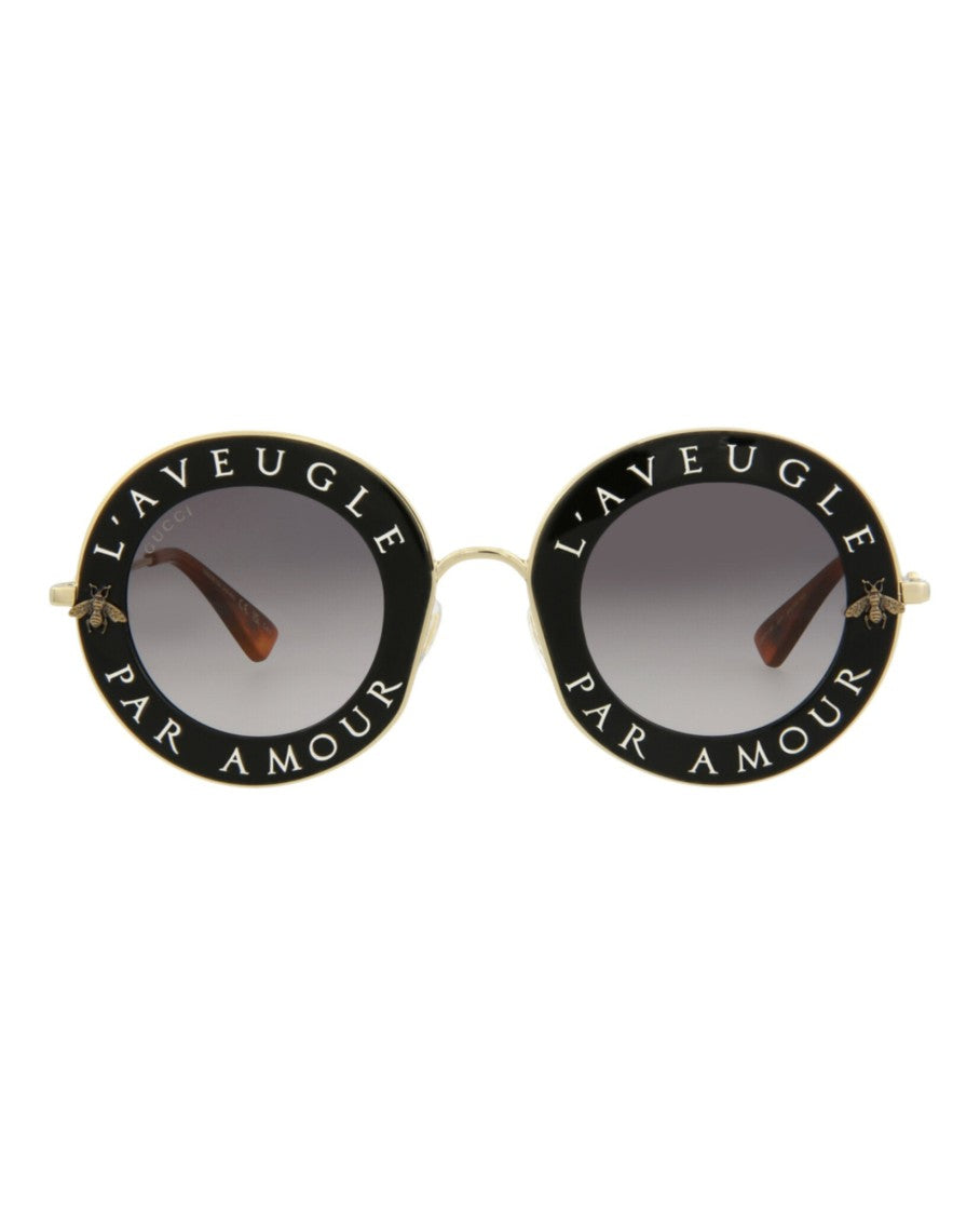 Gucci Round-Frame Metal Sunglasses