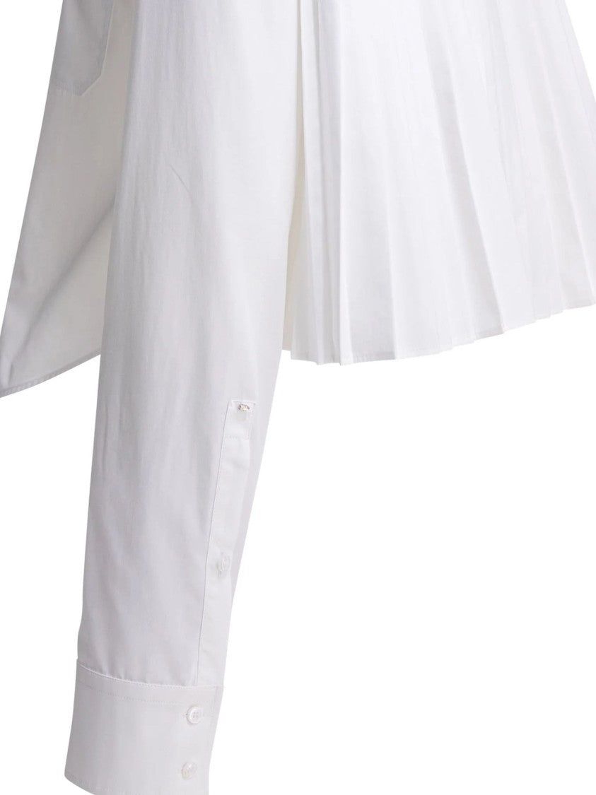 Sportmax White Pleated Back Cotton Shirt